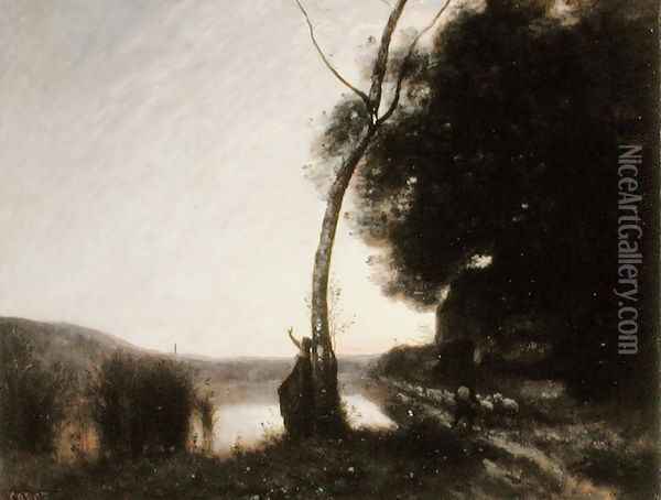 The Evening Star, 1864 Oil Painting - Jean-Baptiste-Camille Corot