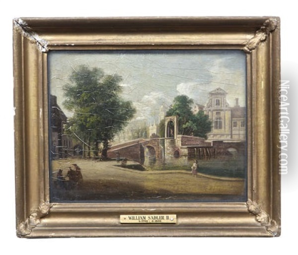 View Of Venice And View Of Dutch Canal (pair) Oil Painting - William Sadler the Younger