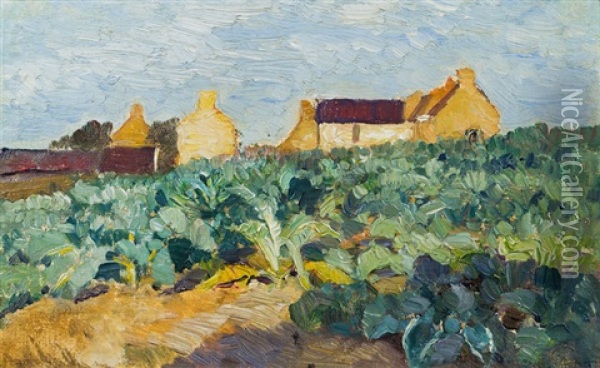 Kohlfeld In Der Bretagne Oil Painting - Marie Egner