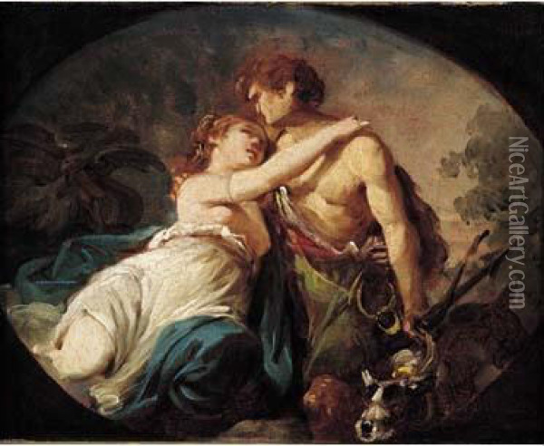 Venus Et Adonis Oil Painting - Hugues Taraval