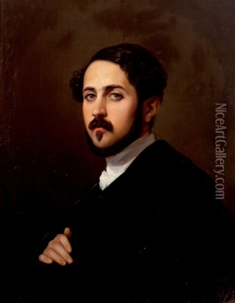 Retrato Del Duque De Ahumada Oil Painting - Federico de Madrazo y Kuntz