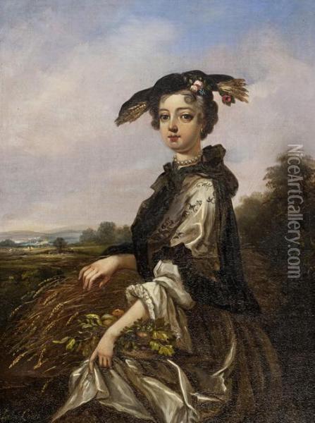 Girl With Harvest Oil Painting - Leon Caille