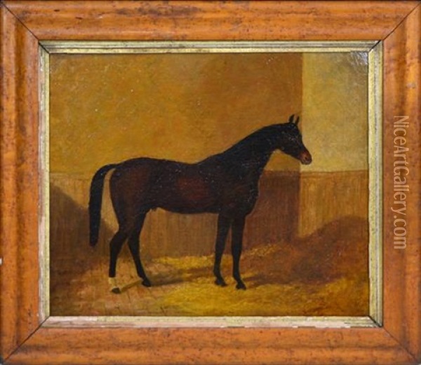 Chestnut Horse Oil Painting - Frederick Woodhouse Sr.