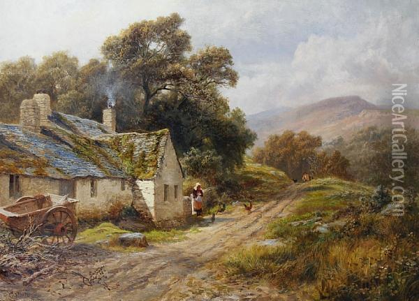 Old Cottage Near Betws-y-coed Oil Painting - Robert Gallon