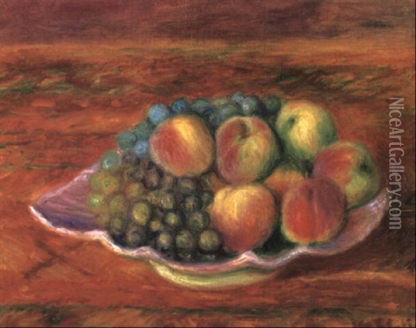 Green Grapes And Peaches Oil Painting - William Glackens