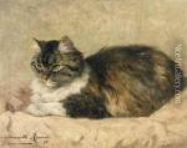 Purring With Content Oil Painting - Henriette Ronner-Knip