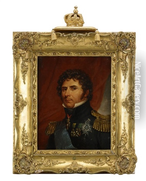 Portratt Av Kung Karl Xiv Johan (1763-1844) Oil Painting - Francois Pascal Simon Gerard