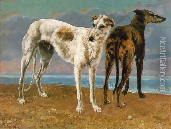 Count de Choiseul's Greyhounds Oil Painting - Gustave Courbet