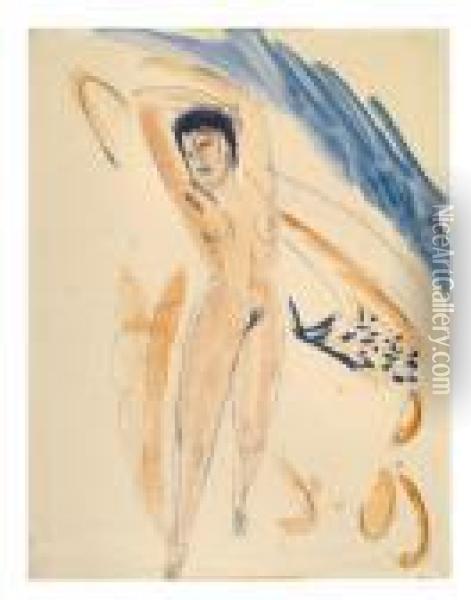 Sich Reckender Akt Oil Painting - Ernst Ludwig Kirchner