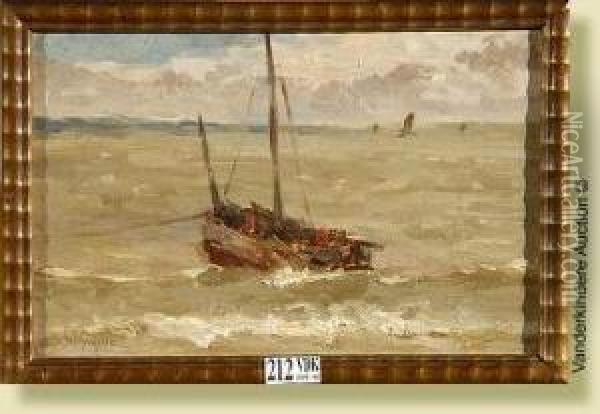 Bateaux En Mer Oil Painting - Adrien Le Mayeur De Merpres