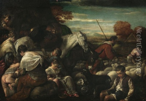 Hirtenszene Oil Painting - Jacopo dal Ponte Bassano