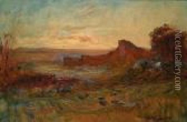 Paysage Crepusculaire Oil Painting - Francois Auguste Ravier