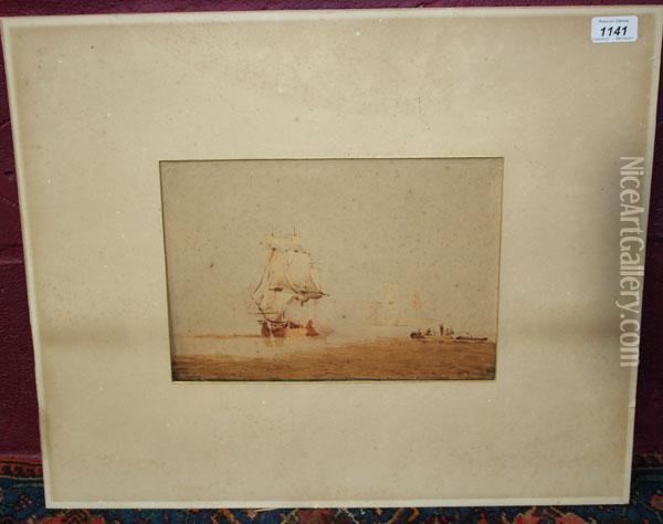 Man O War And Other Shipping Oil Painting - Joseph Mallord William Turner