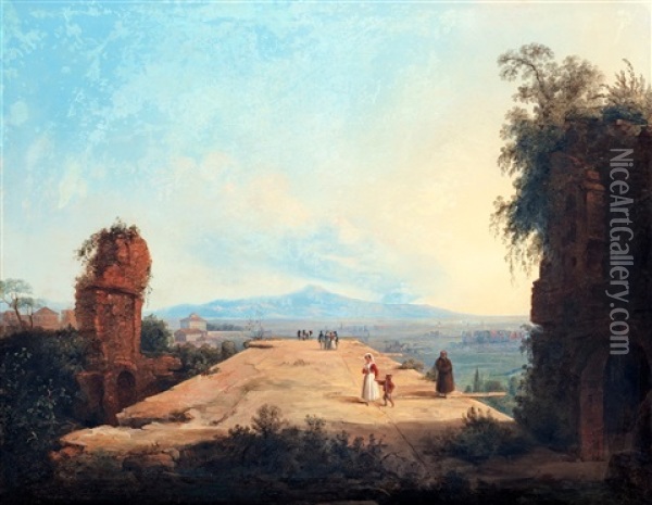 Ruiner Af Cesarernes Tempel I Rom Oil Painting - Carl Stefan Bennet