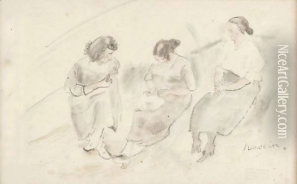 Trois Femmes Oil Painting - Jules Pascin