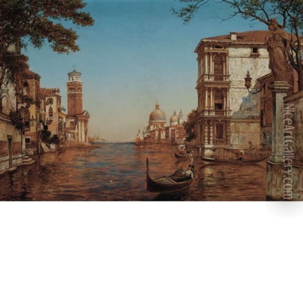 Venetian Canal Oil Painting - George Vivian