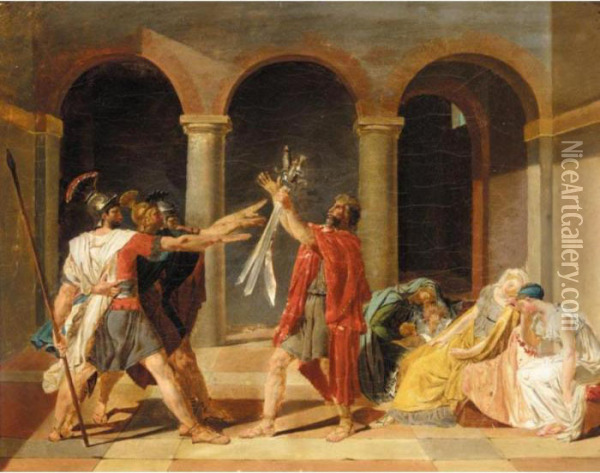 The Oath Of The Horatii Oil Painting - Jacques Louis David