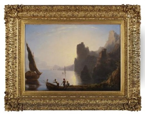 On The Italian Lakes Oil Painting - James William Giles