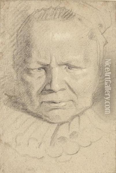 Head Of An Old Woman Oil Painting - Jacob Jordaens