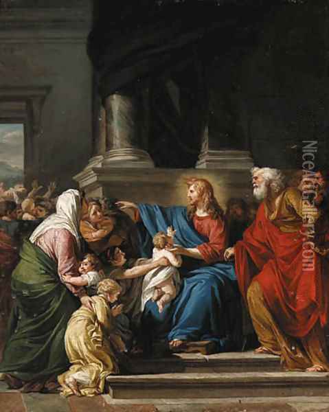 Christ blessing the Children Oil Painting - Jean-Germain Drouais