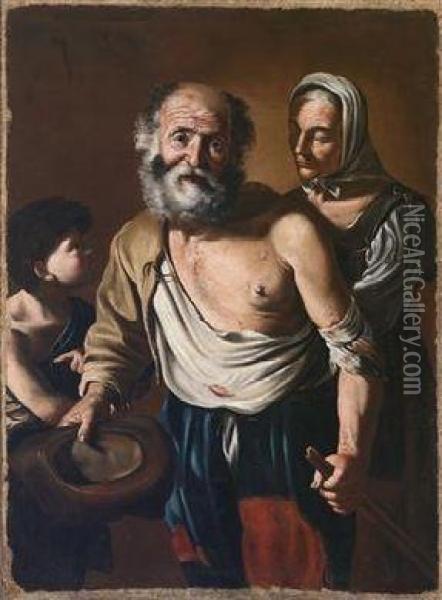 A Family Of Beggars Oil Painting - Pietro Bellotti