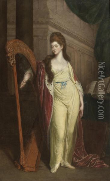 Portrait Of Elizabeth, Lady Craven (later Margravine Of Anspach) Oil Painting - Thomas Beach