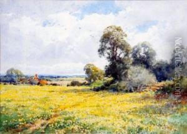 Country Landscape Oil Painting - Henry John Sylvester Stannard
