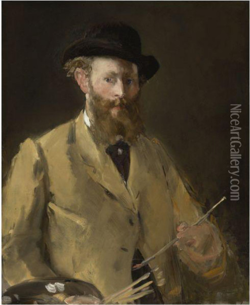 Portrait De Manet Par Lui-meme, En Buste (manet A Lapalette) Oil Painting - Edouard Manet