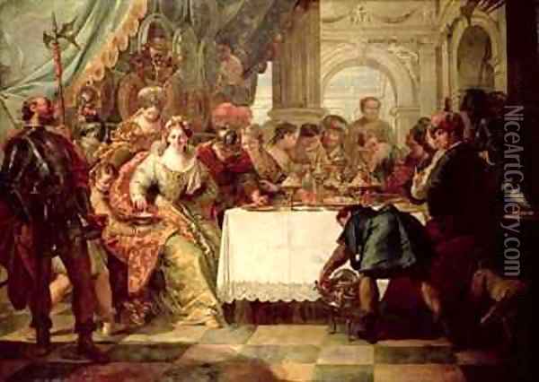 The Banquet of Cleopatra Oil Painting - Francesco Fontebasso