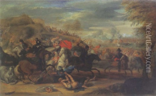 Choc De Cavalerie Oil Painting - Arnold Frans (Francesco) Rubens