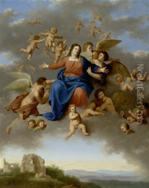 Maria Himmelfahrt Oil Painting - Cornelis Van Poelenburgh