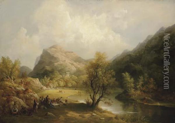 A View Of The Eagle's Nest Oil Painting - Richard Bridges Beechey