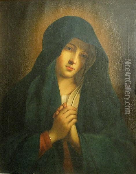 The Madonna In Sorrow Oil Painting - Angiolo Cherici