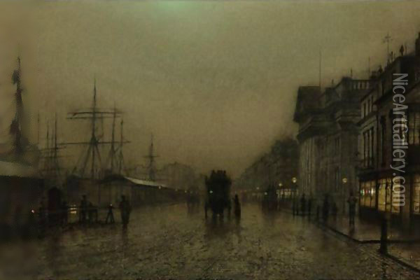 Salthouse Docks, Liverpool Oil Painting - John Atkinson Grimshaw