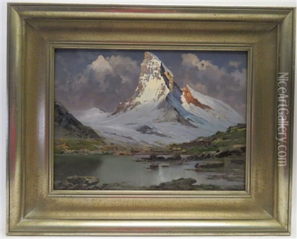 Blick Auf Das Matterhorn Oil Painting - Hans Sterbik