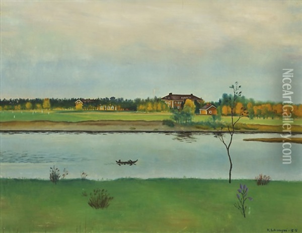 The Greus Manor In Siikajoki Finland Oil Painting - Vilho Lampi