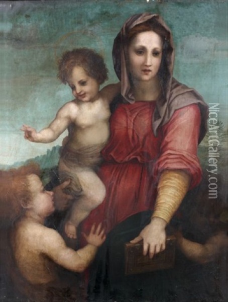 La Vierge Et L'enfant, Saint Jean-baptiste Et Un Putto Oil Painting - Andrea Del Sarto