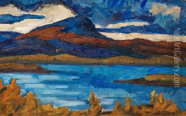 Marsfjallen, Scene From The South Of Lappland In The North Of Sweden Oil Painting - Helmer Osslund