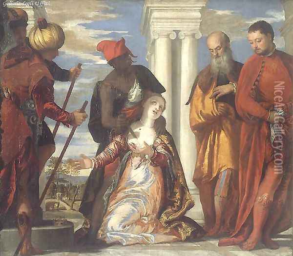 The Martyrdom of St. Justine c. 1573 Oil Painting - Paolo Veronese (Caliari)