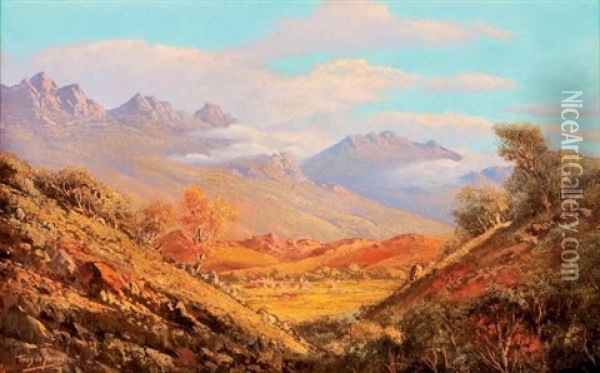 A Cape Valley Oil Painting - Tinus de Jongh