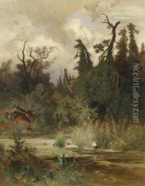 Summer In The Woodlands Of The Au Oil Painting - Hans Schuhly