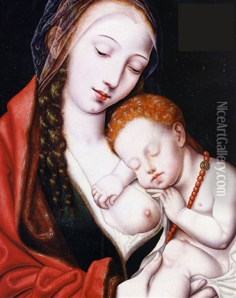 Vierge A L'enfant Oil Painting - Cornelis van Cleve