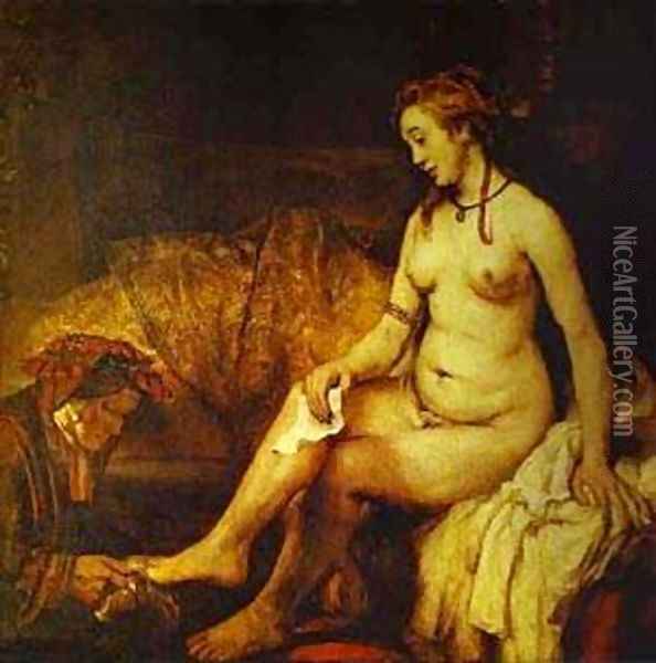 Bathsheba With King Davids Letter 1654 Oil Painting - Harmenszoon van Rijn Rembrandt
