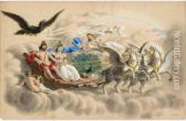 'afbeeldingen Van Grieksche En 
Romeinsche Goden' - A Portfolio Of 18 Sheets Depicting The Roman And 
Greek Gods Oil Painting - Otto Eerelman