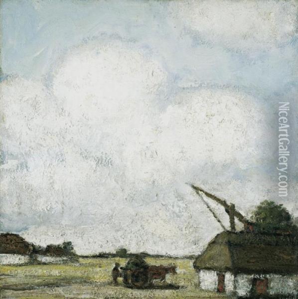 Kempisch Landschapmet Hoeve Oil Painting - Jakob Smits