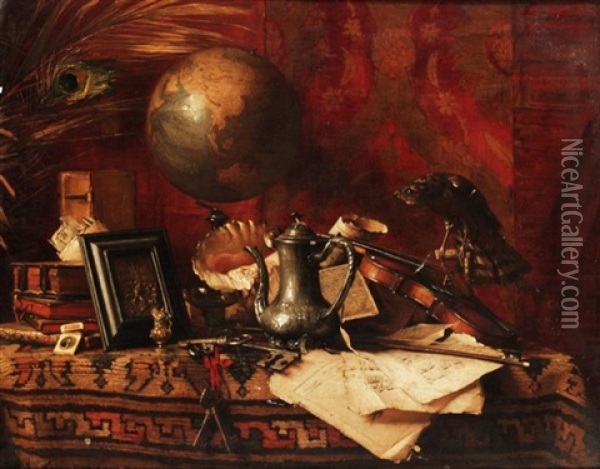 Still Life With Globe Oil Painting - Fritzi Mikesch