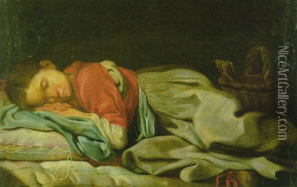Schlafendes Madchen Oil Painting - Bernhard Keil