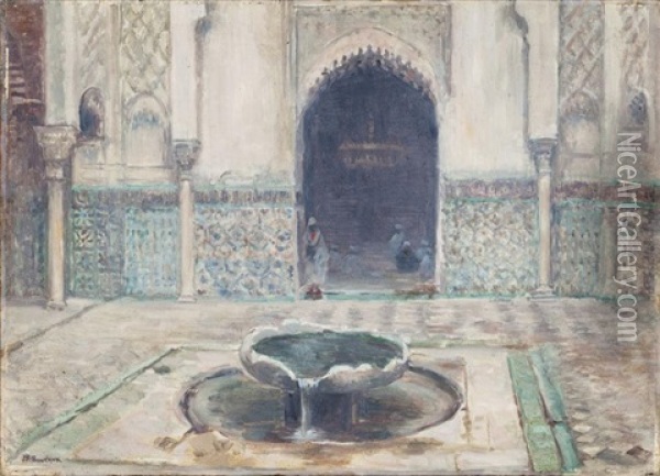 Medersa Attarine, Fes Oil Painting - Joseph Felix Bouchor