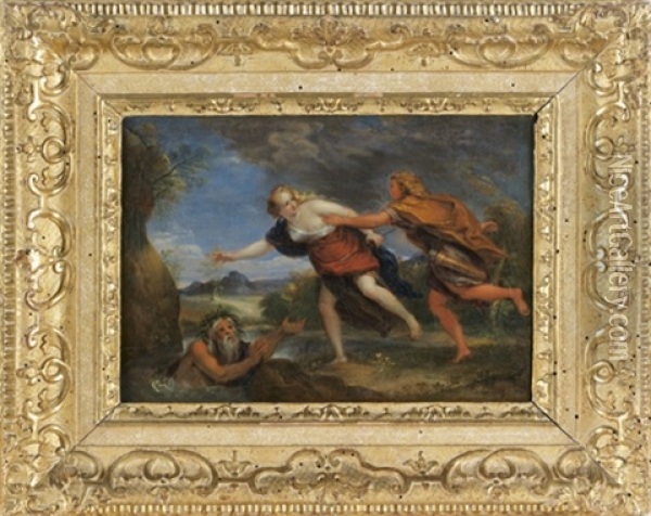 Lavandieres Pres D'un Lac Oil Painting - Pierre Salomon Domenchin de Chavanne