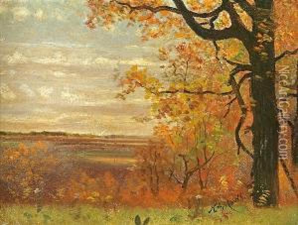 Autumn Landscape Oil Painting - Nelson Augustus Moore